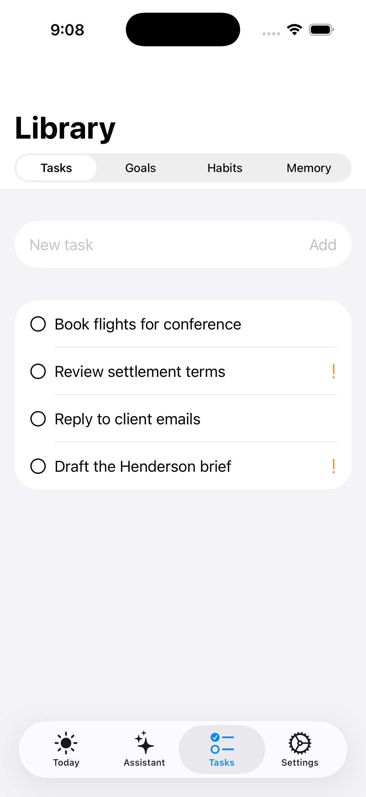 Captured action items
